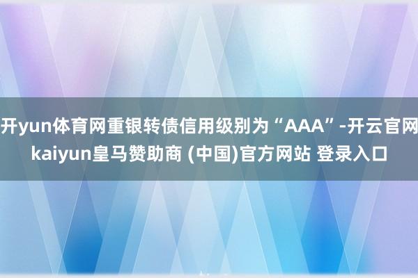 开yun体育网重银转债信用级别为“AAA”-开云官网kaiyun皇马赞助商 (中国)官方网站 登录入口