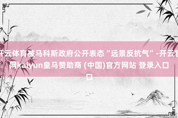 开云体育被马科斯政府公开表态“远景反抗气”-开云官网kaiyun皇马赞助商 (中国)官方网站 登录入口