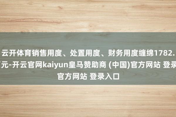 云开体育销售用度、处置用度、财务用度缠绵1782.93万元-开云官网kaiyun皇马赞助商 (中国)官方网站 登录入口